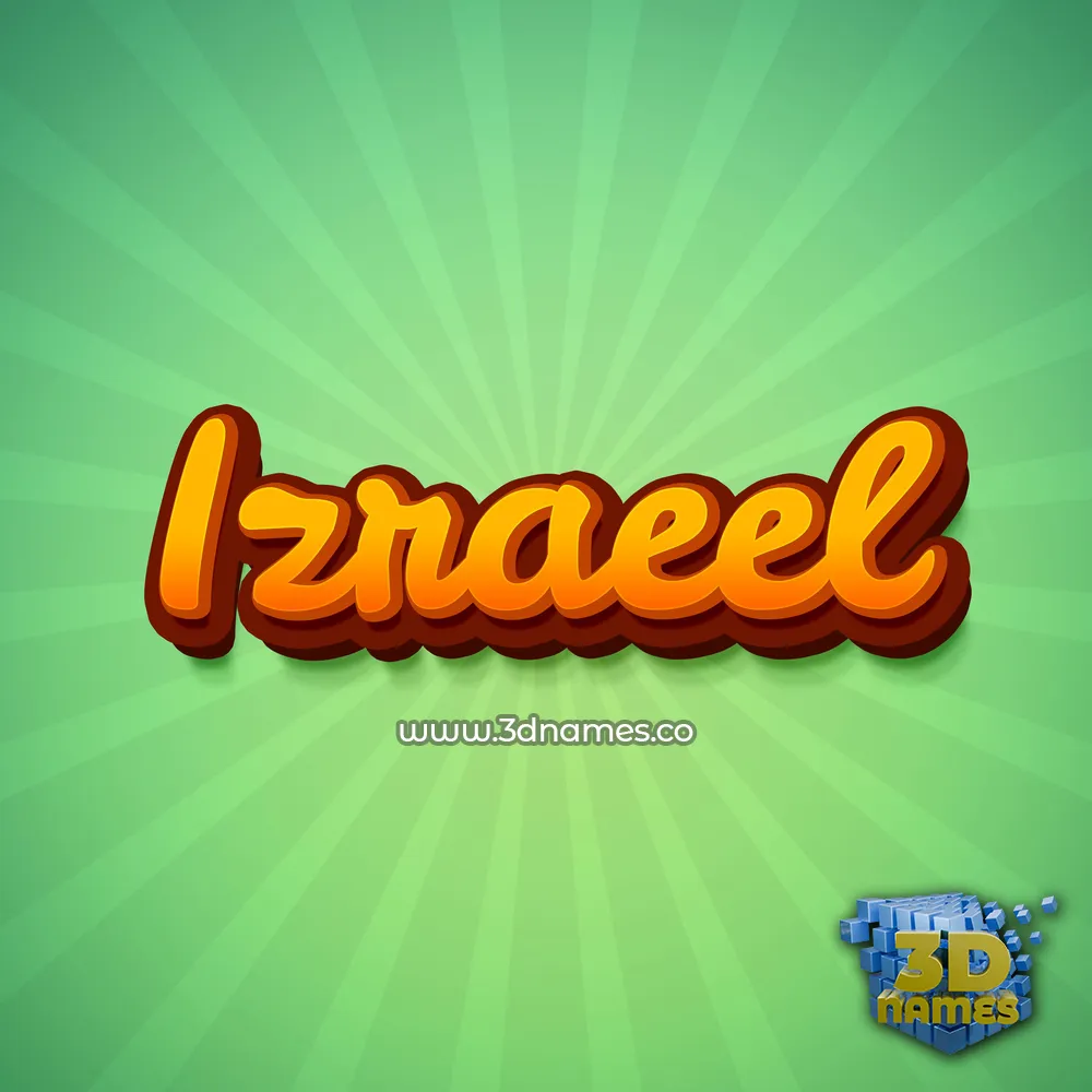 izraeel in Green Rays style - 3D name wallpaper