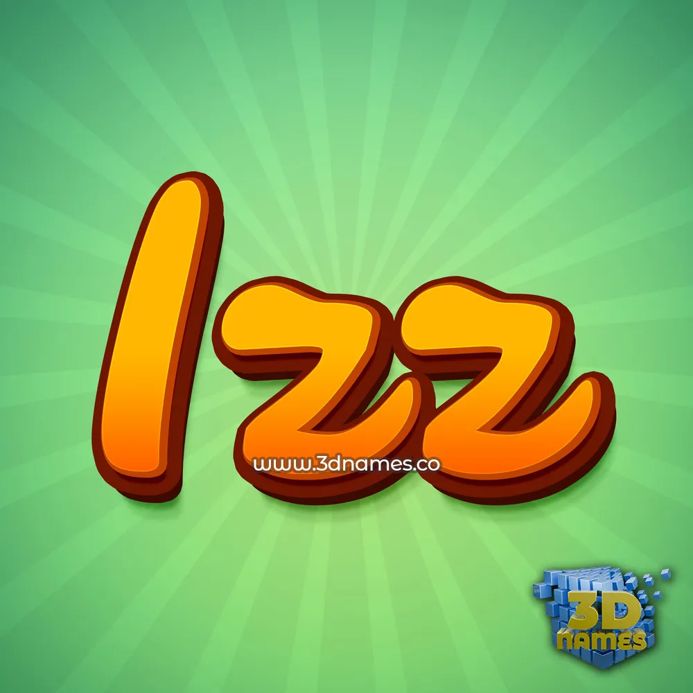 izz in Green Rays style - 3D name wallpaper