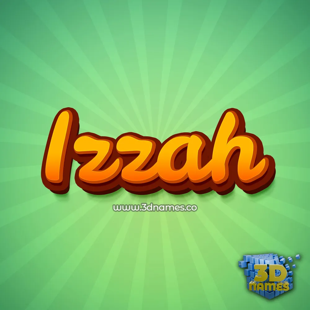 izzah in Green Rays style - 3D name wallpaper