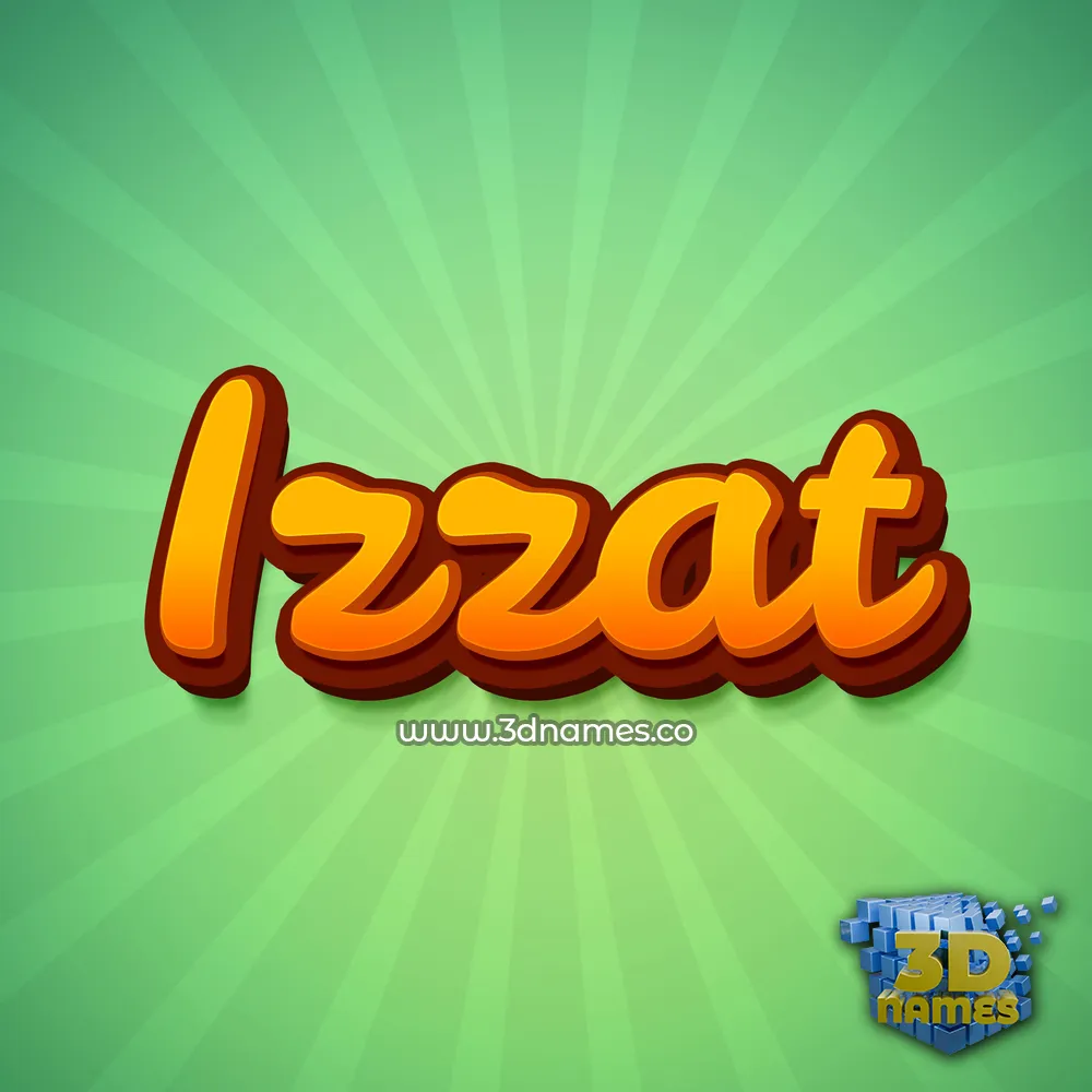 izzat in Green Rays style - 3D name wallpaper