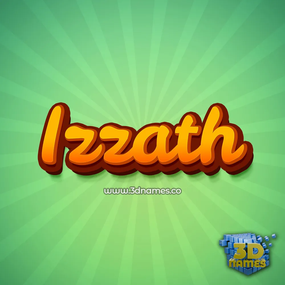 izzath in Green Rays style - 3D name wallpaper