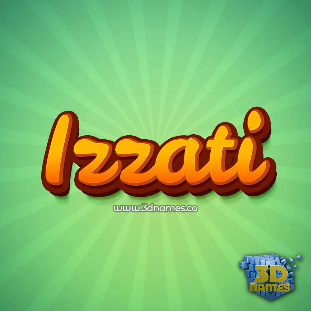 izzati in Green Rays style - 3D name wallpaper