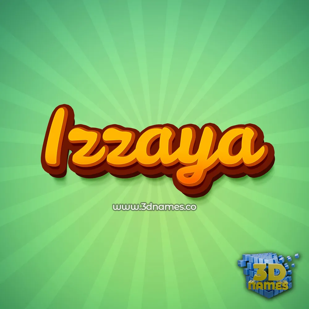 izzaya in Green Rays style - 3D name wallpaper