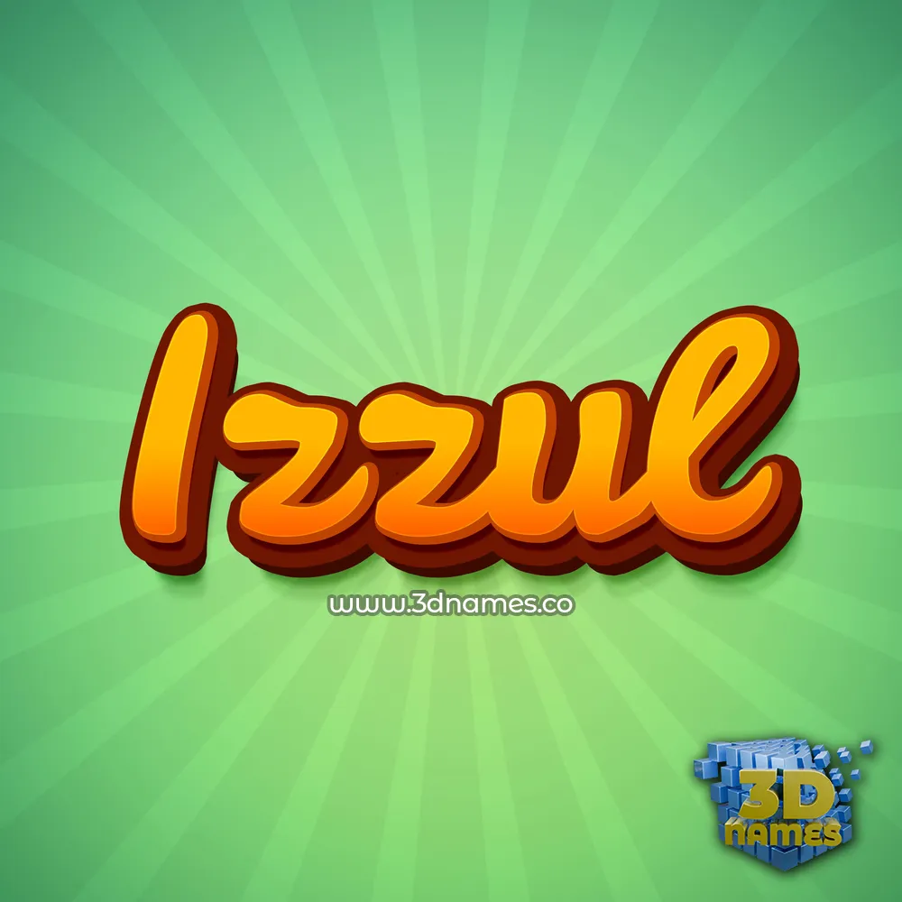 izzul in Green Rays style - 3D name wallpaper
