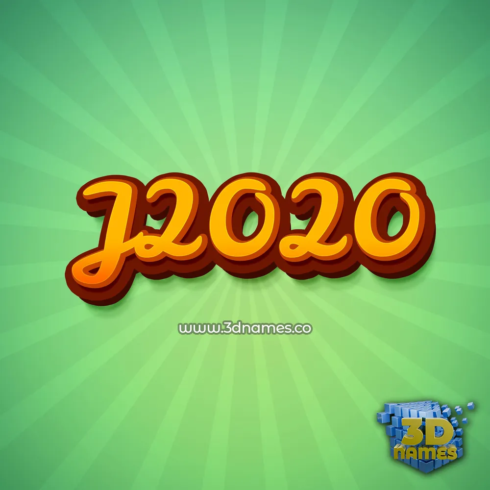 j2020 in Green Rays style - 3D name wallpaper