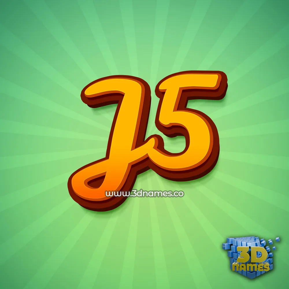 j5 in Green Rays style - 3D name wallpaper