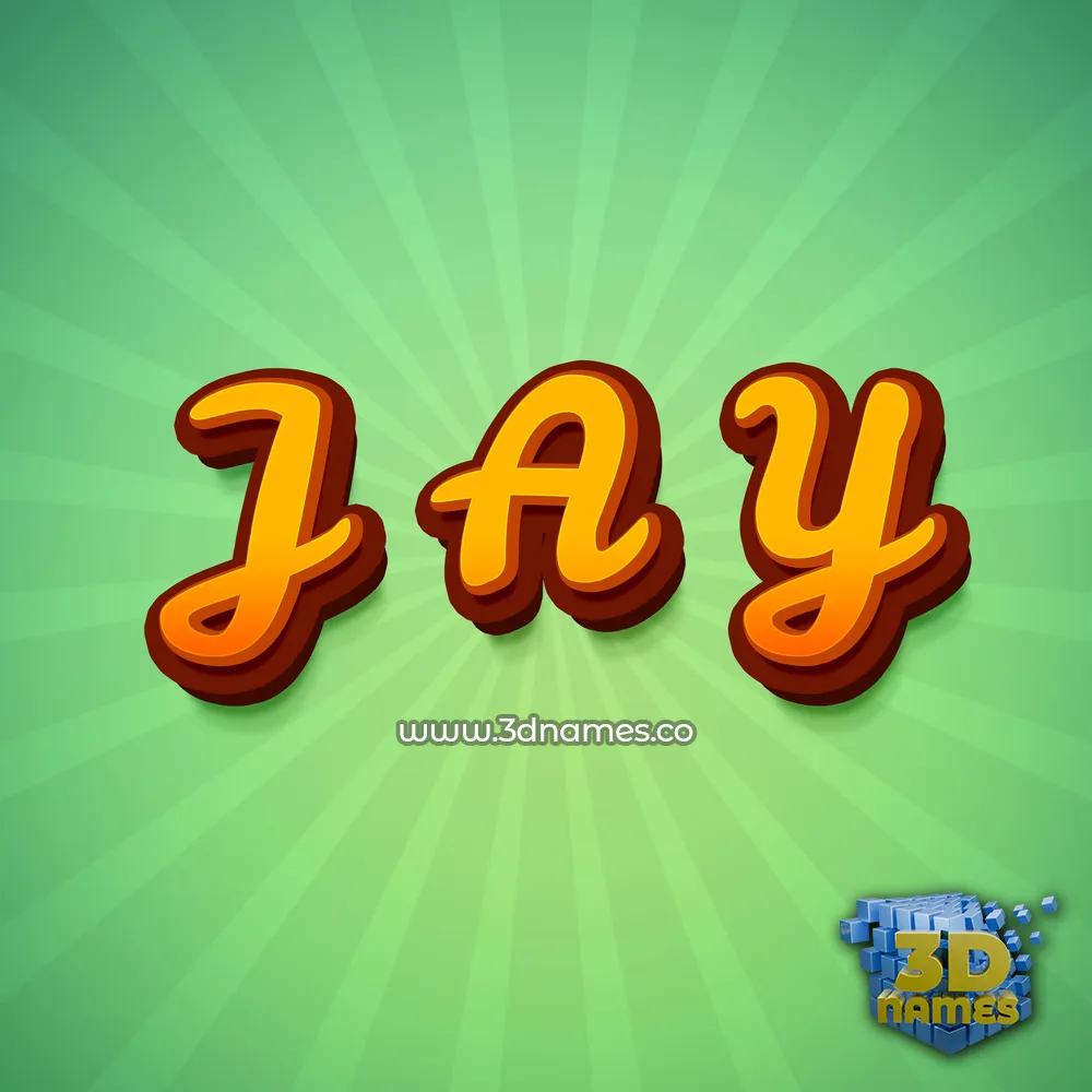 j a y in Green Rays style - 3D name wallpaper
