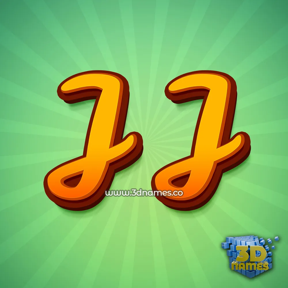 j j in Green Rays style - 3D name wallpaper
