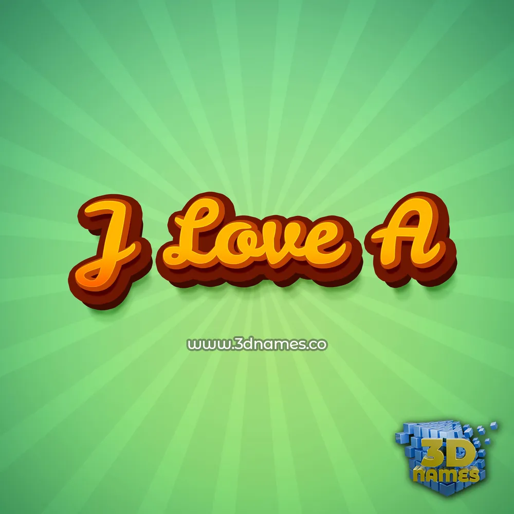 j love a in Green Rays style - 3D name wallpaper