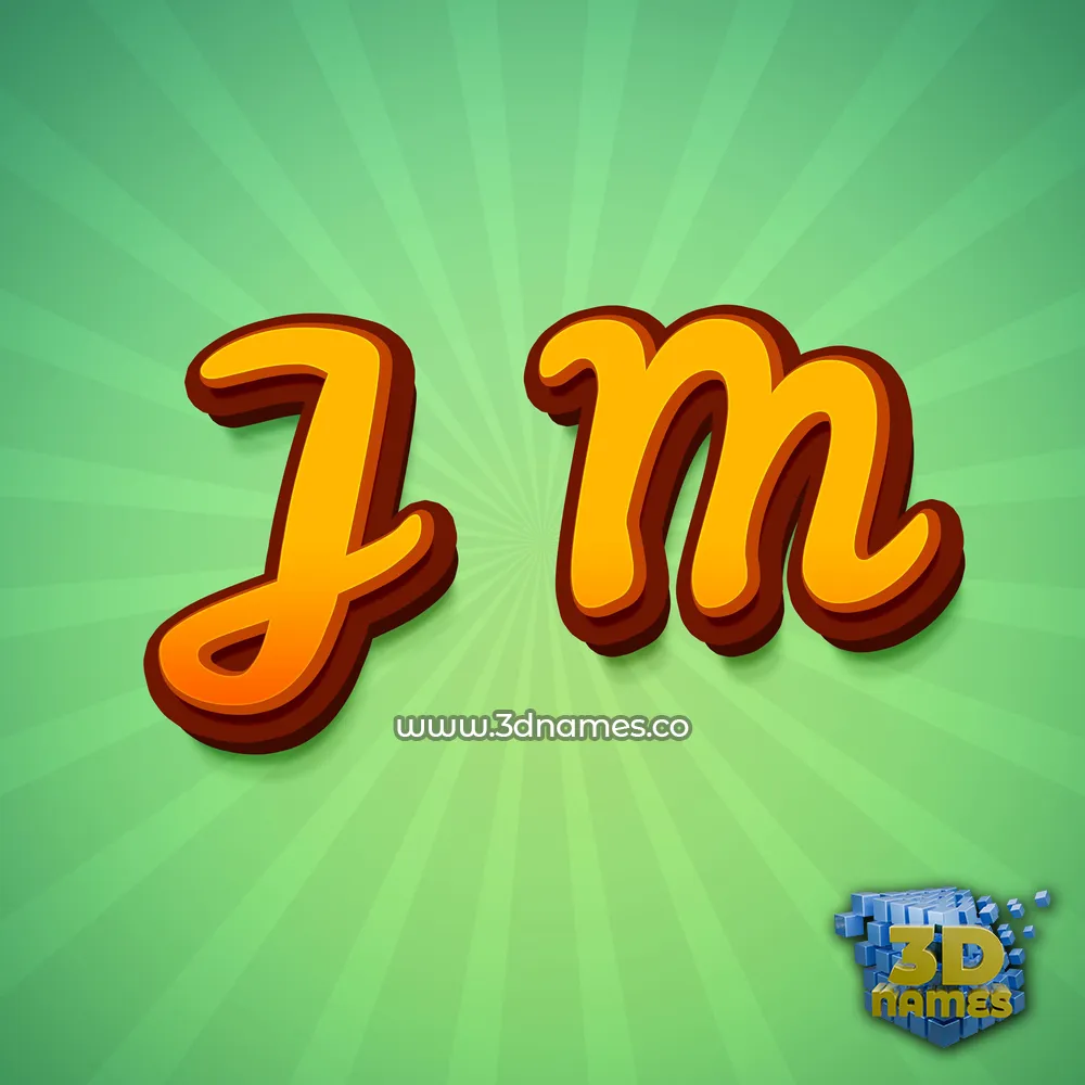 j m in Green Rays style - 3D name wallpaper