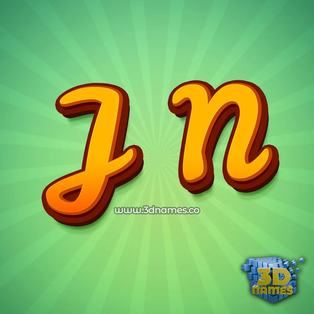 j n in Green Rays style - 3D name wallpaper