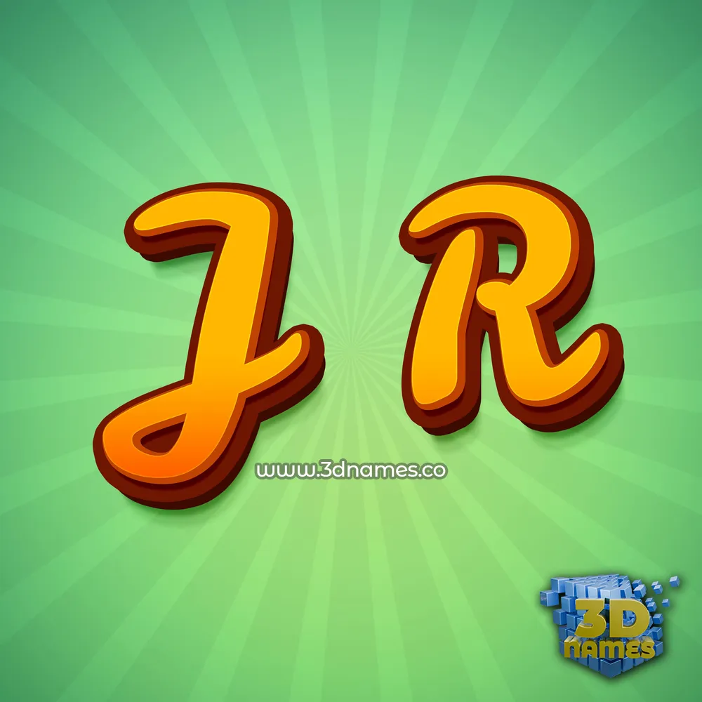 j r in Green Rays style - 3D name wallpaper