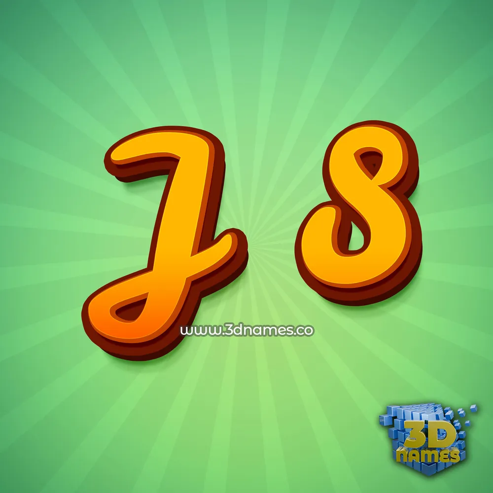 j s in Green Rays style - 3D name wallpaper