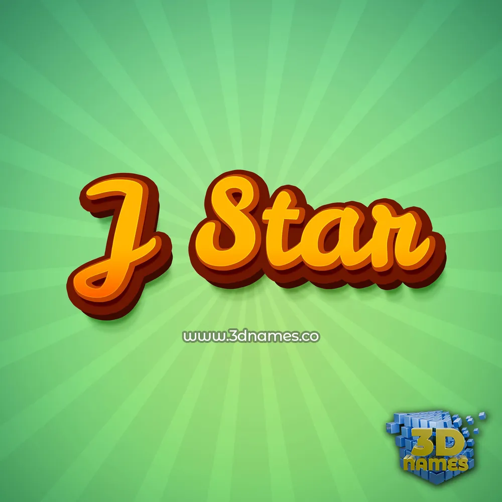j star in Green Rays style - 3D name wallpaper