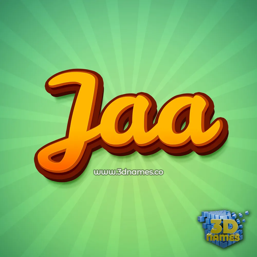 jaa in Green Rays style - 3D name wallpaper