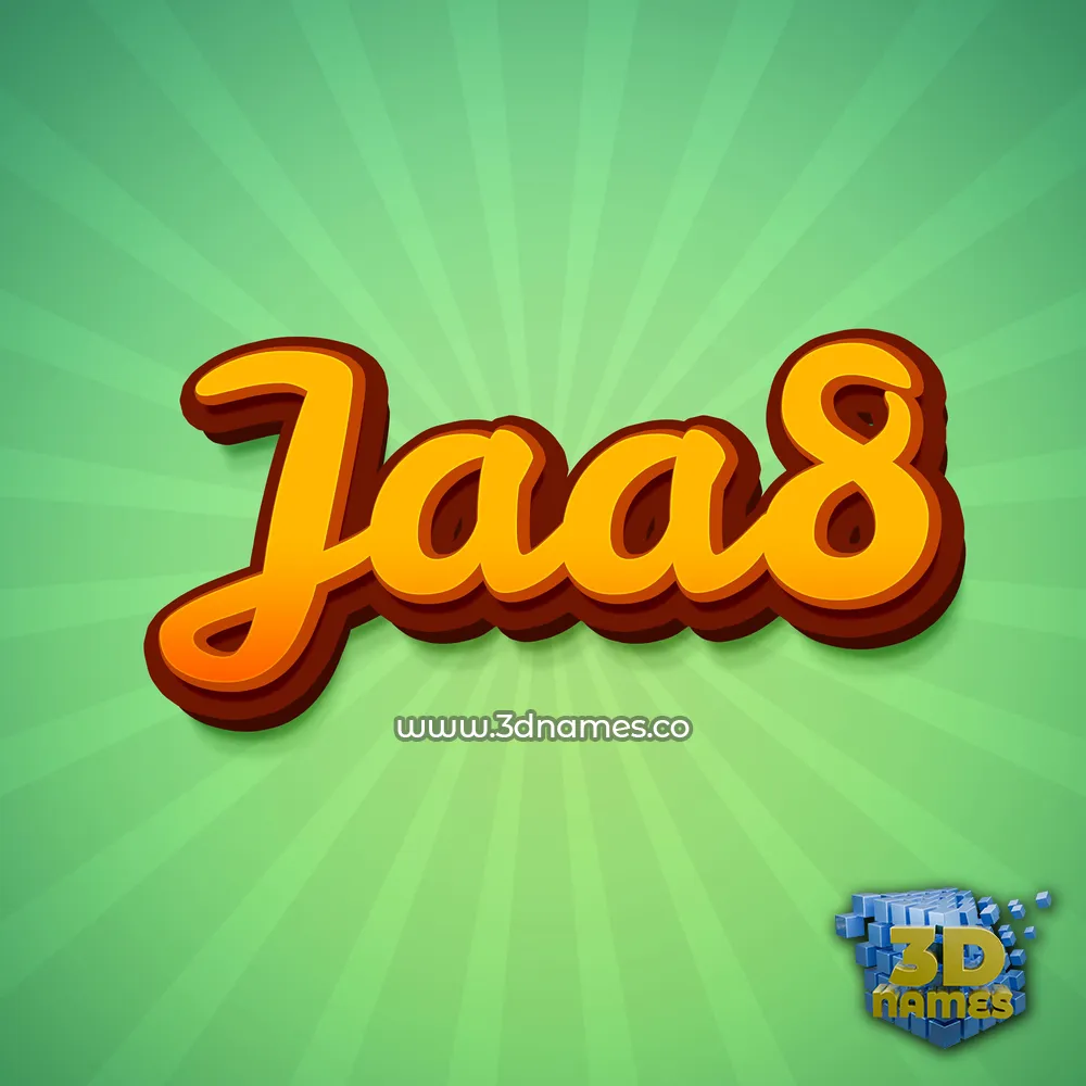 jaa8 in Green Rays style - 3D name wallpaper