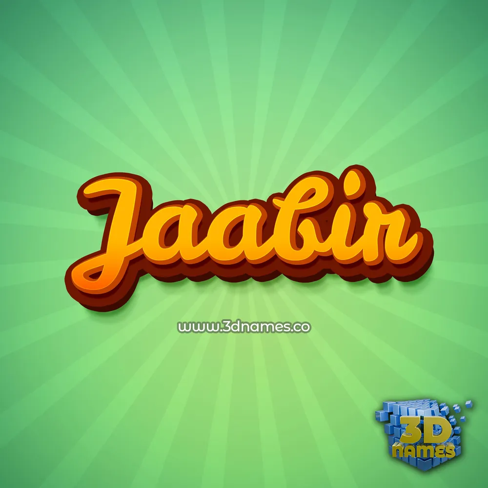 jaabir in Green Rays style - 3D name wallpaper