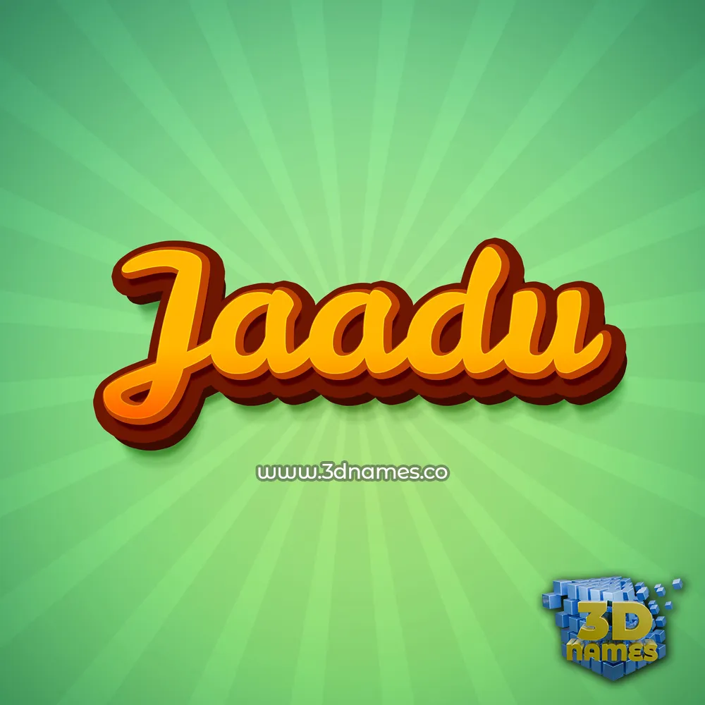 jaadu in Green Rays style - 3D name wallpaper
