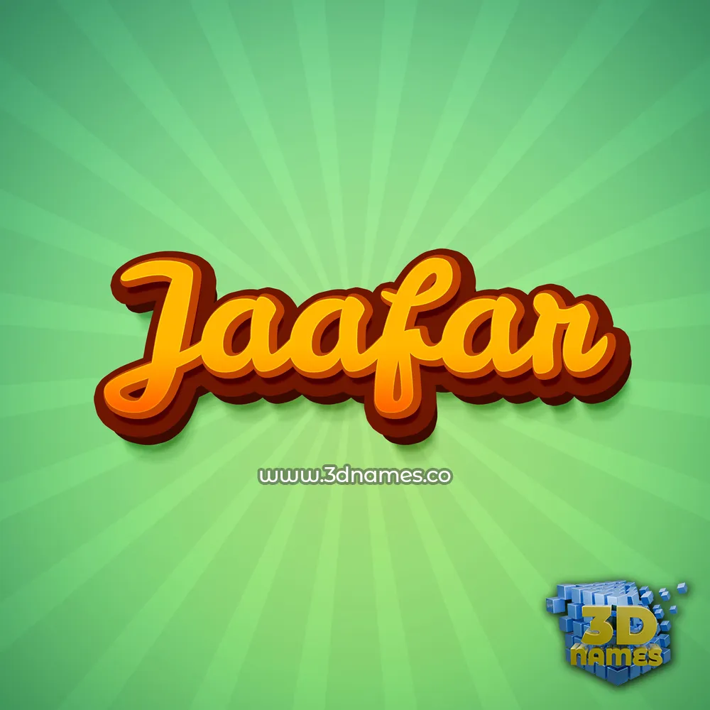 jaafar in Green Rays style - 3D name wallpaper