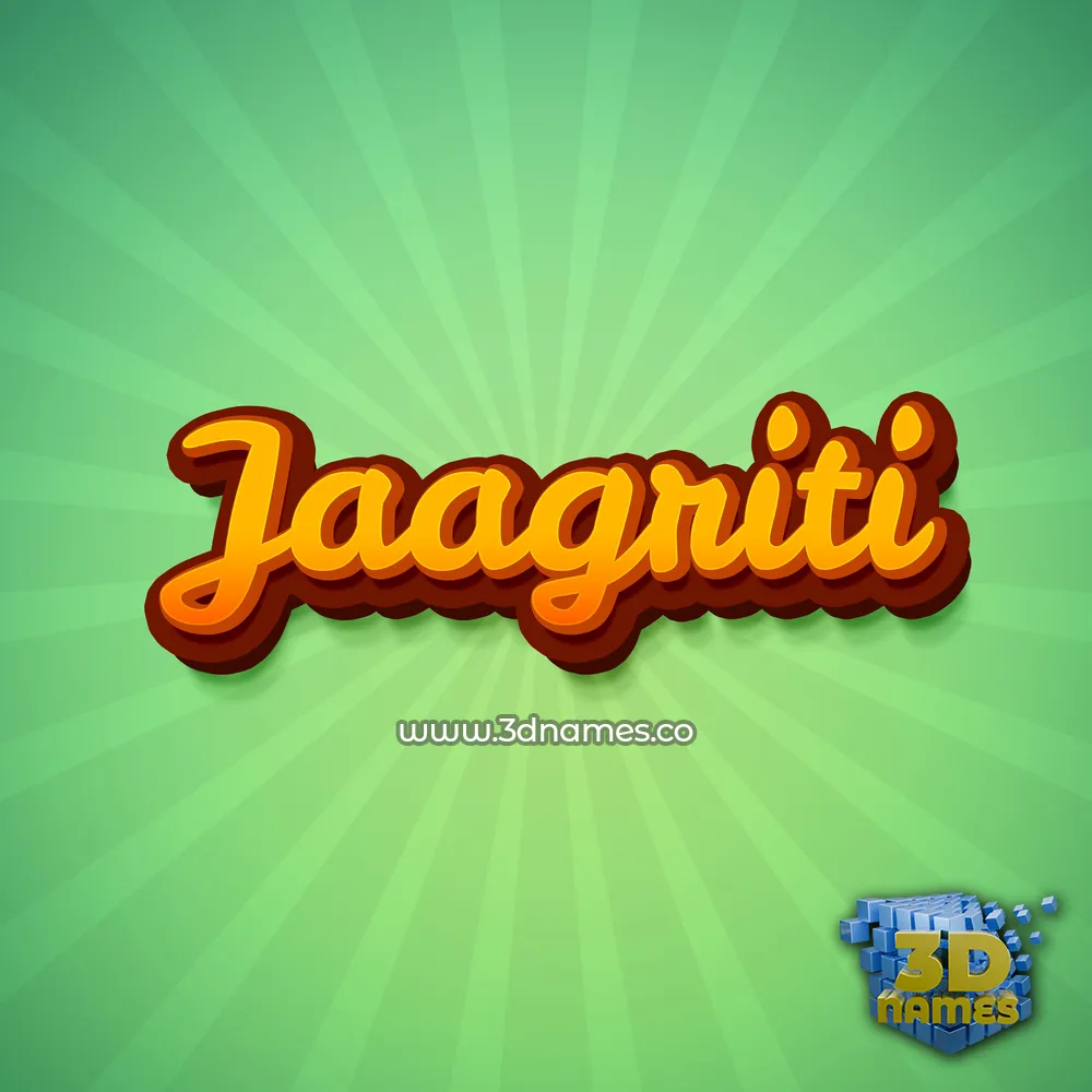 jaagriti in Green Rays style - 3D name wallpaper