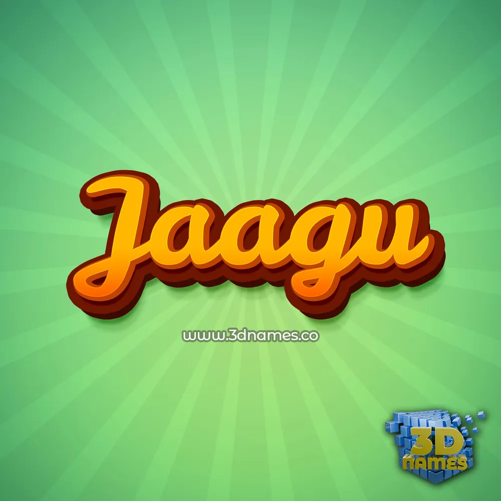 jaagu in Green Rays style - 3D name wallpaper