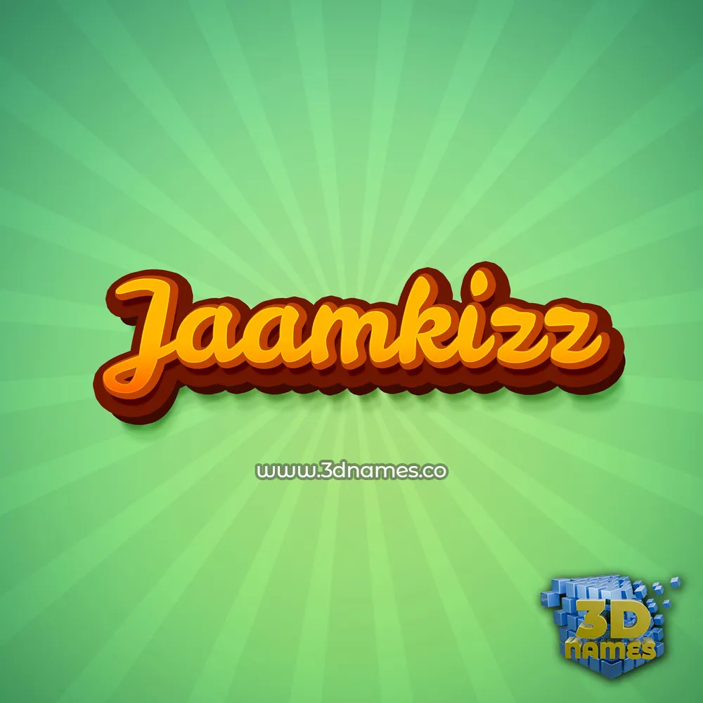jaamkizz in Green Rays style - 3D name wallpaper