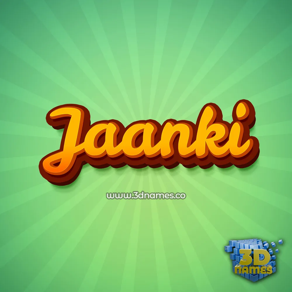 jaanki in Green Rays style - 3D name wallpaper
