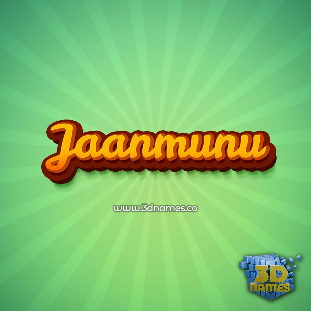 jaanmunu in Green Rays style - 3D name wallpaper