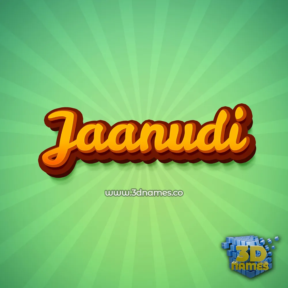 jaanudi in Green Rays style - 3D name wallpaper