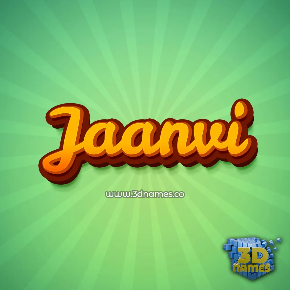 jaanvi in Green Rays style - 3D name wallpaper