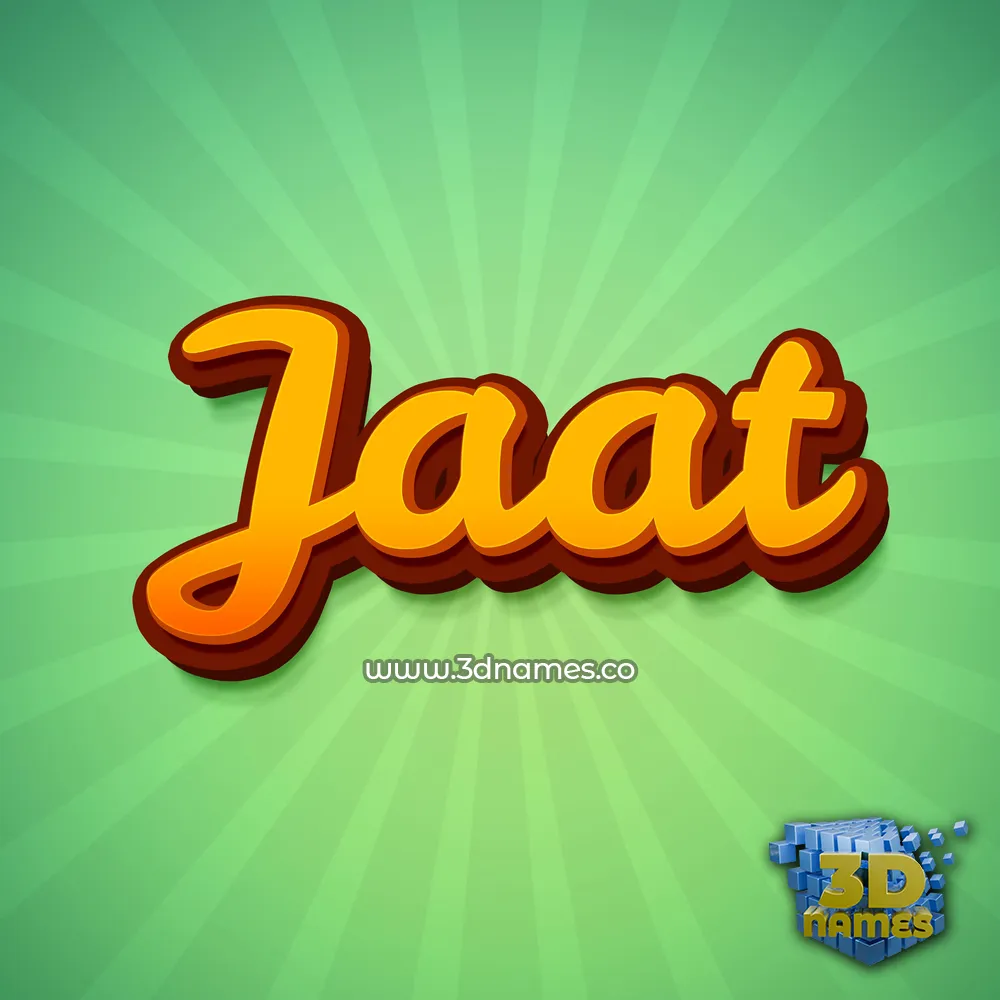 jaat in Green Rays style - 3D name wallpaper