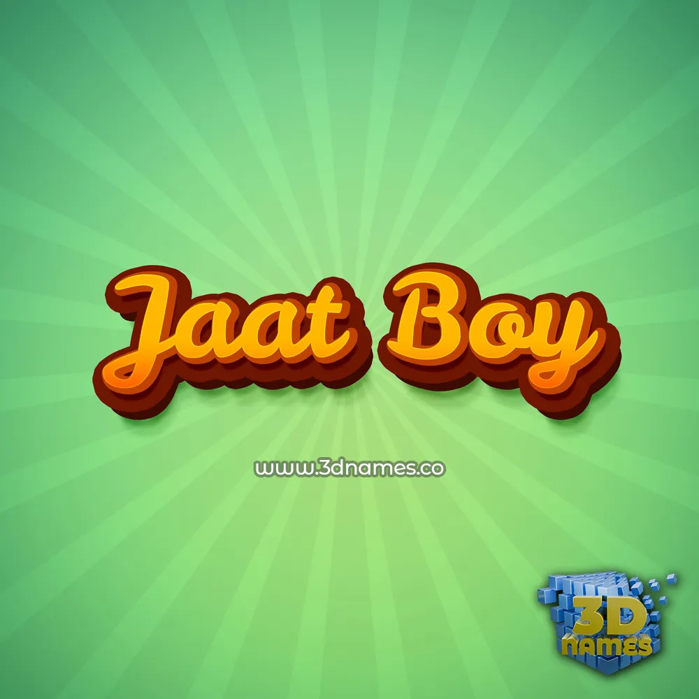 jaat boy in Green Rays style - 3D name wallpaper