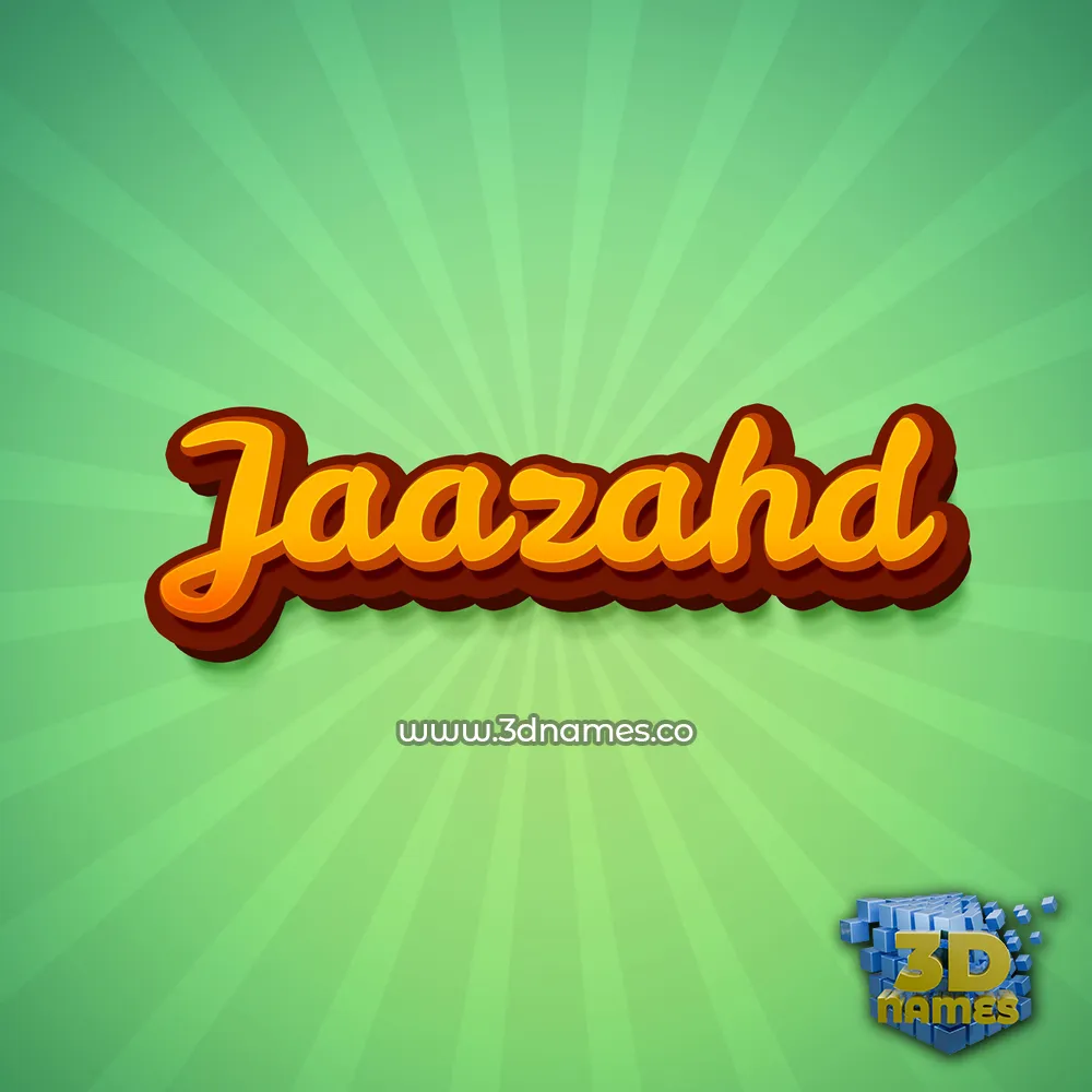 jaazahd in Green Rays style - 3D name wallpaper