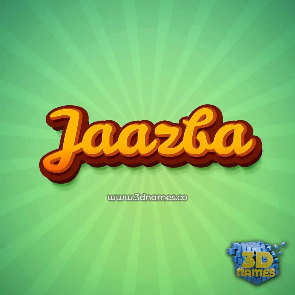 jaazba in Green Rays style - 3D name wallpaper