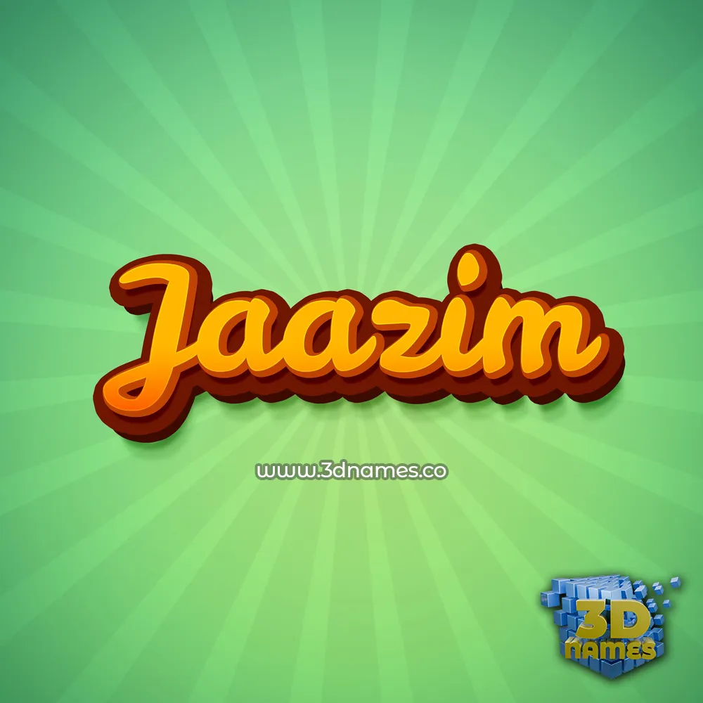 jaazim in Green Rays style - 3D name wallpaper