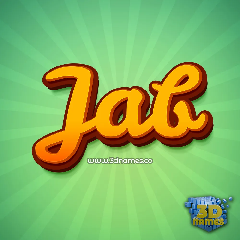 jab in Green Rays style - 3D name wallpaper