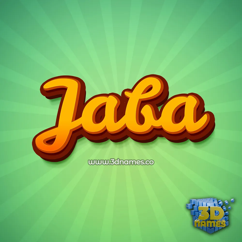 jaba in Green Rays style - 3D name wallpaper