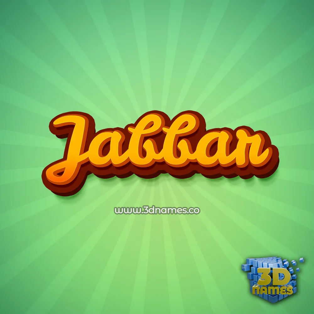 jabbar in Green Rays style - 3D name wallpaper
