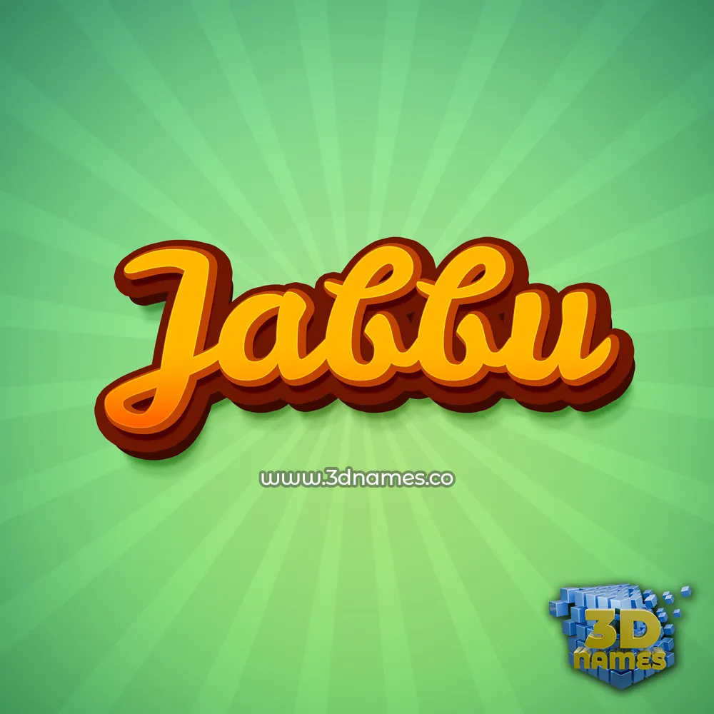 jabbu in Green Rays style - 3D name wallpaper
