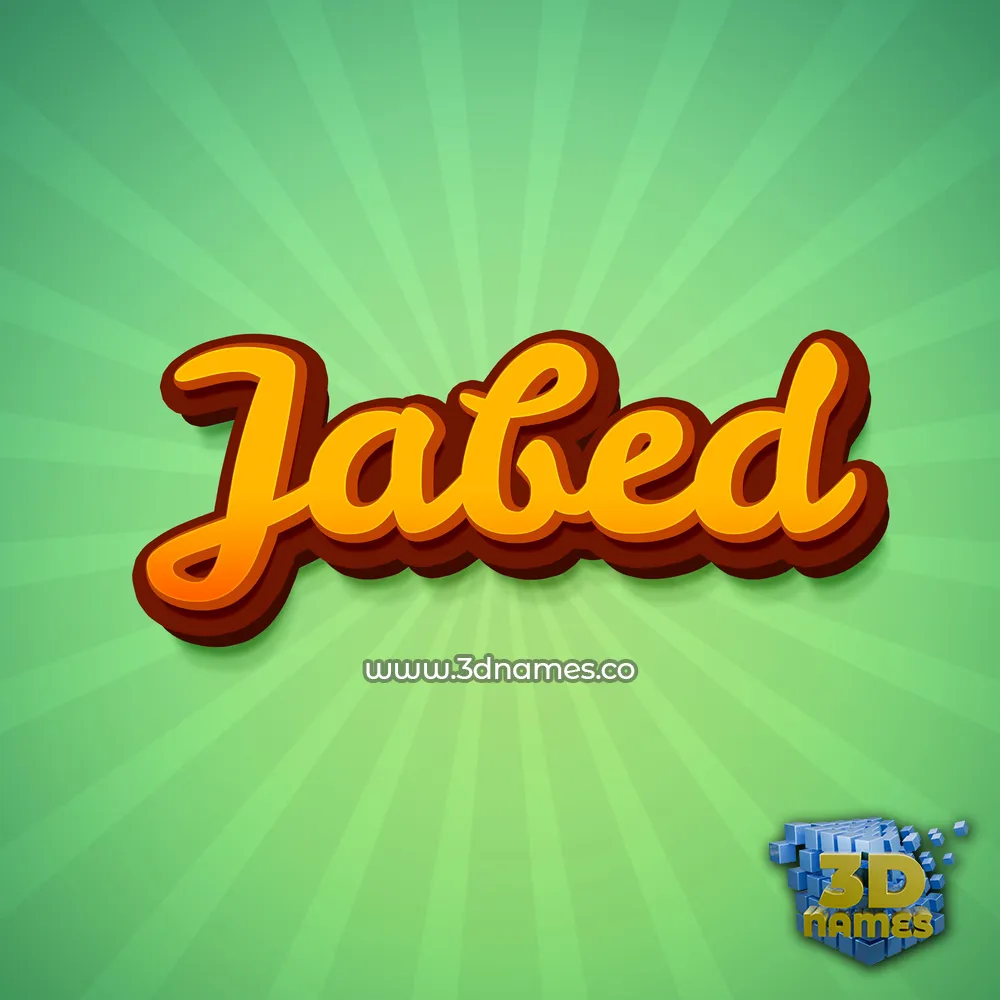 jabed in Green Rays style - 3D name wallpaper
