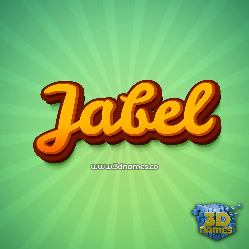 jabel in Green Rays style - 3D name wallpaper