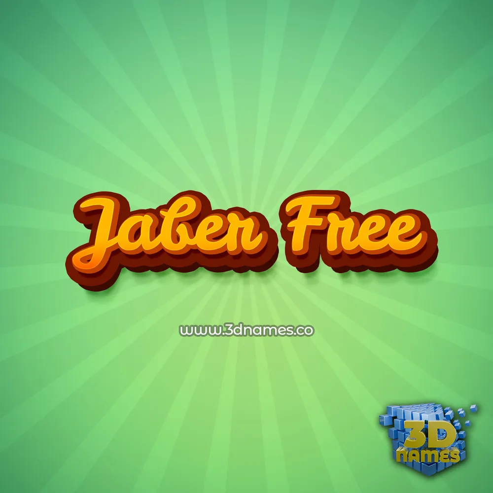 jaber free in Green Rays style - 3D name wallpaper
