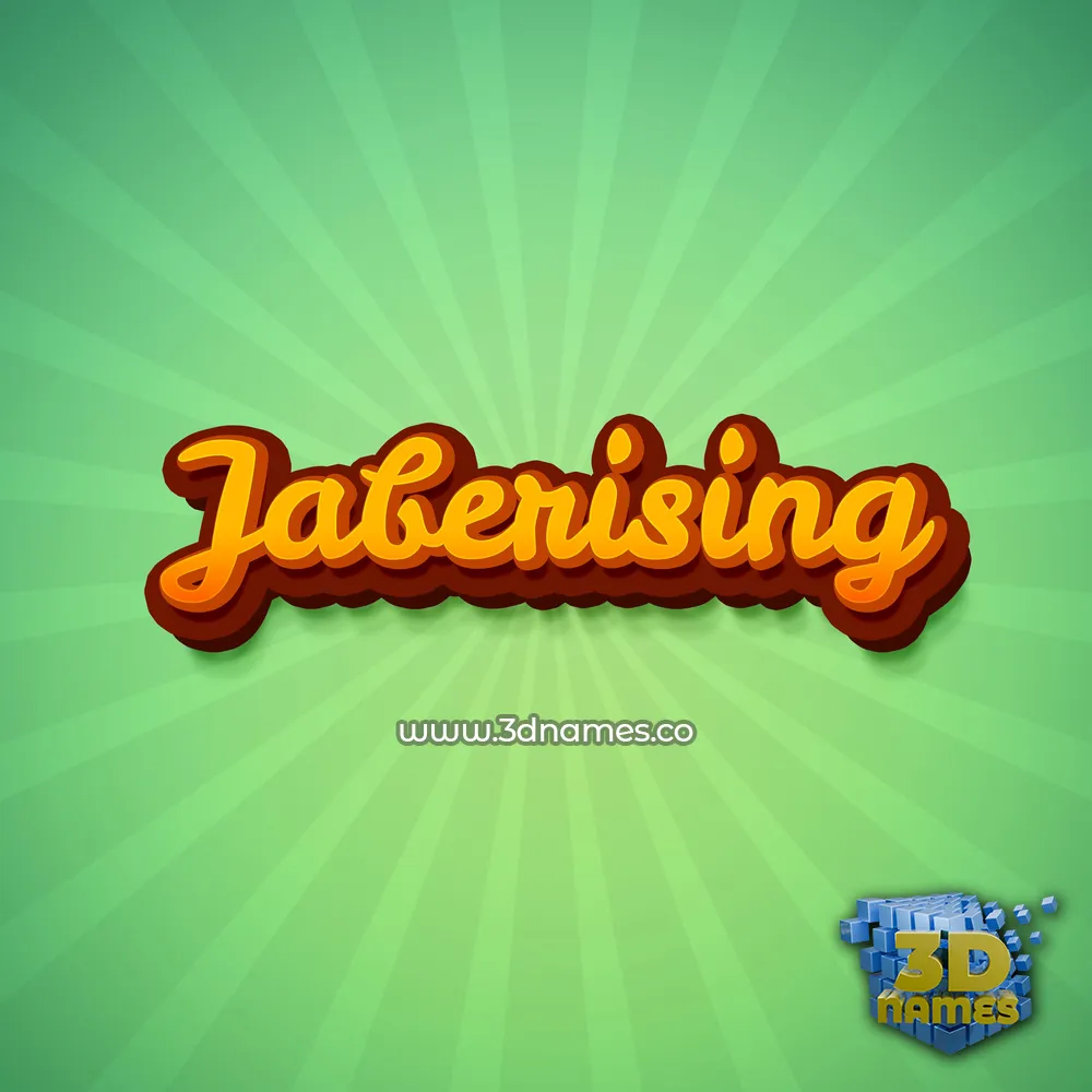 jaberising in Green Rays style - 3D name wallpaper