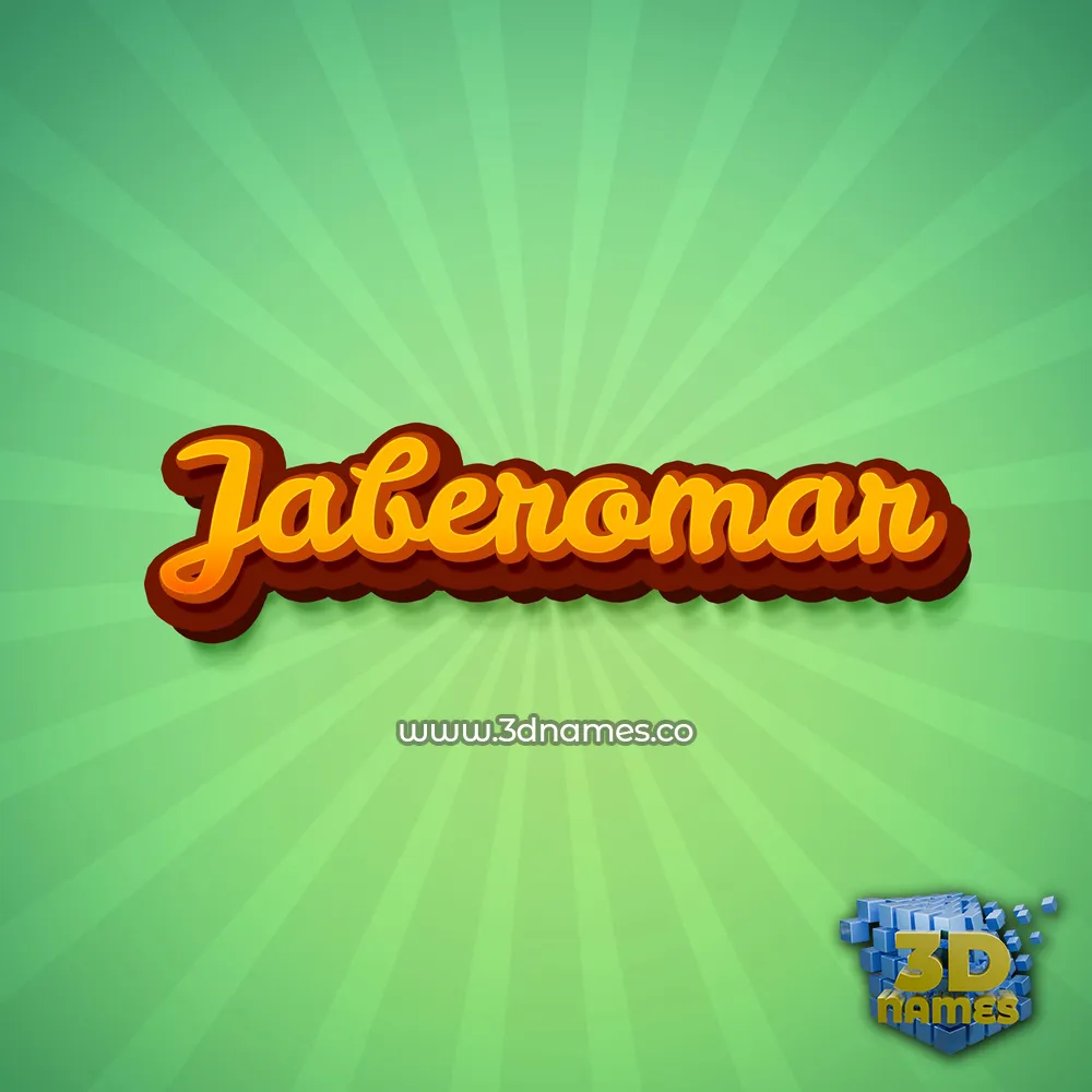 jaberomar in Green Rays style - 3D name wallpaper