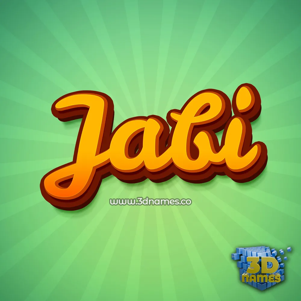 jabi in Green Rays style - 3D name wallpaper