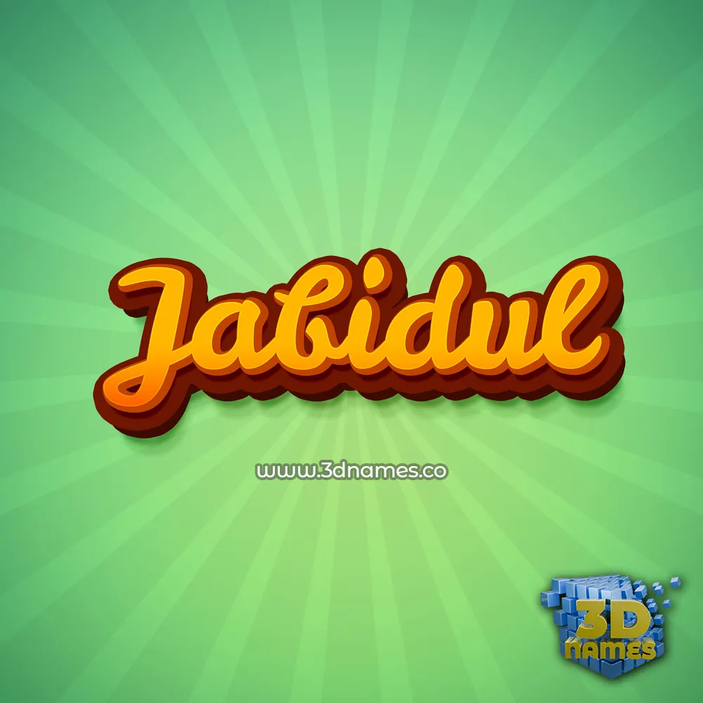 jabidul in Green Rays style - 3D name wallpaper