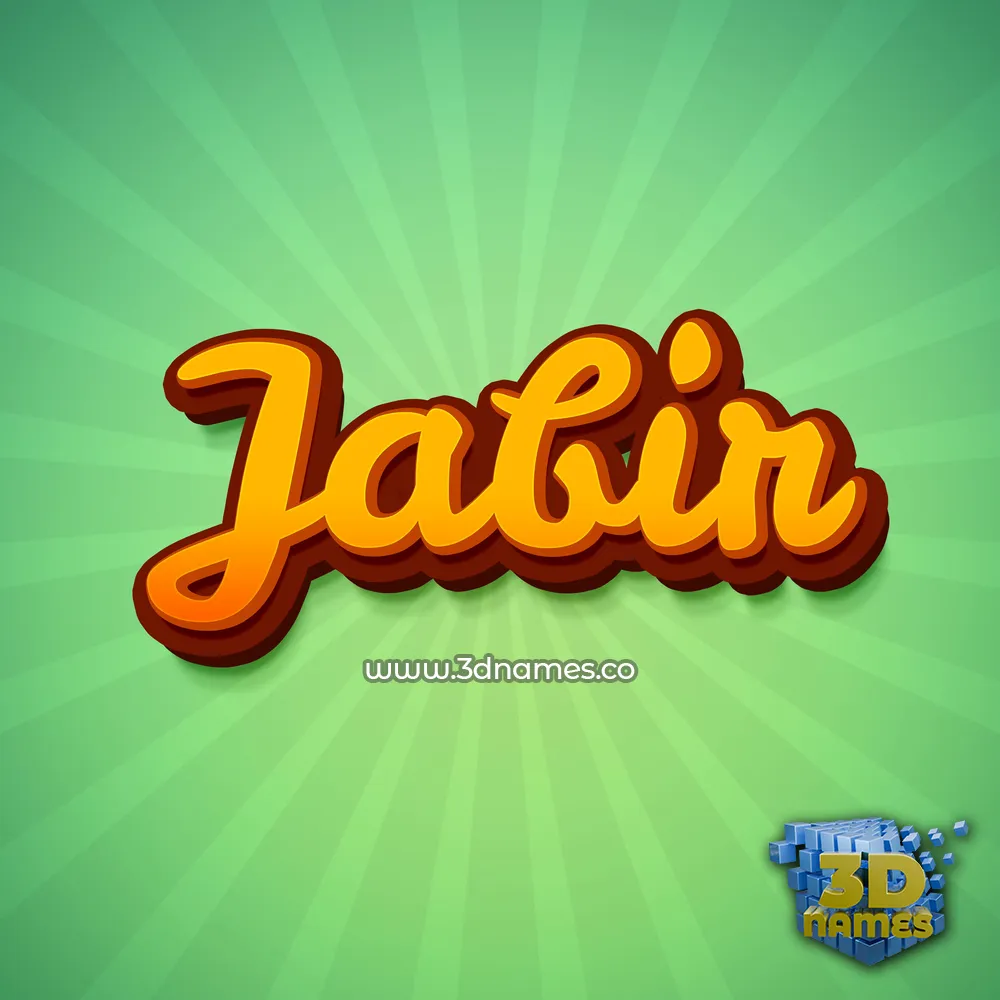 jabir in Green Rays style - 3D name wallpaper