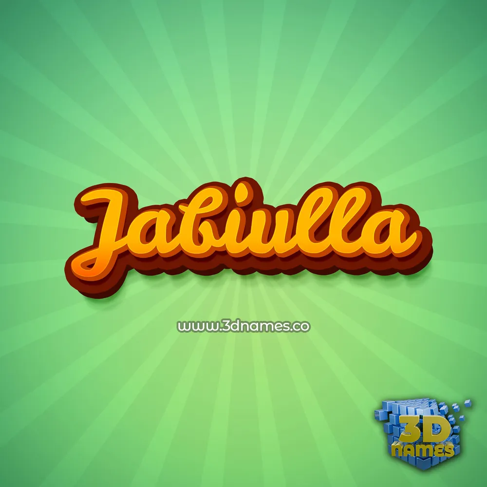 jabiulla in Green Rays style - 3D name wallpaper