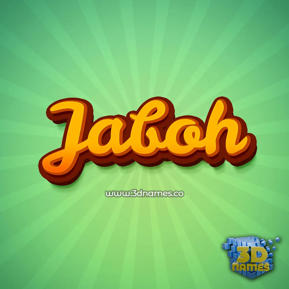 jaboh in Green Rays style - 3D name wallpaper