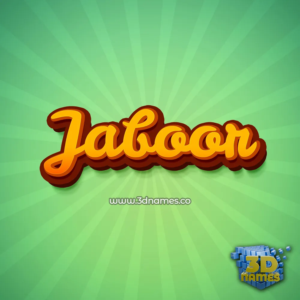 jaboor in Green Rays style - 3D name wallpaper